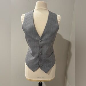 Vintage Yves Saint Laurent Ladies Banker Vest size 38 pinstripe